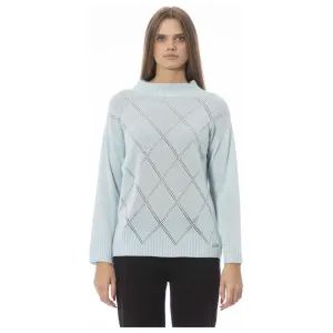 Baldinini Trend Light Blue Cashmere Women Sweater