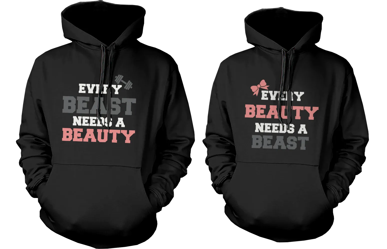 Beauty and Beast Need Each Other Couple Hoodies Cute Matching Outfit