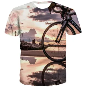 Bicycle T shirts Men Metal Tshirts Casual City T-shirts 3d Psychedelic Tshirt Printed