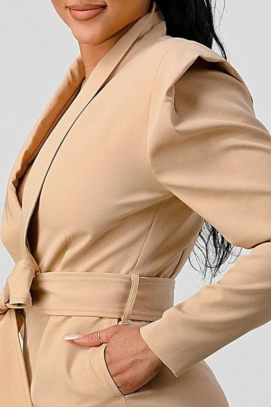 Blazer Romper with Belt