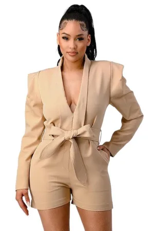 Blazer Romper with Belt