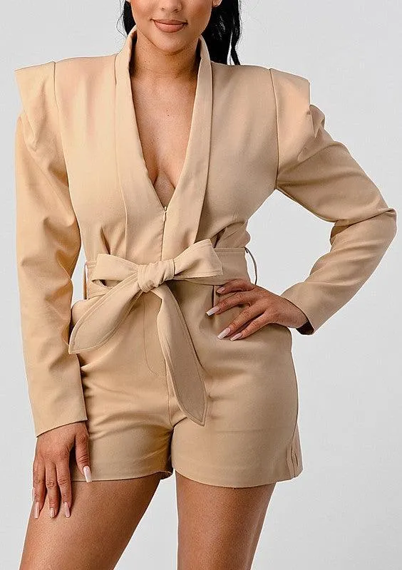 Blazer Romper with Belt