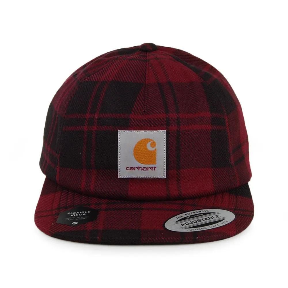 Carhartt WIP Hats Pulford Check Cotton Twill Unstructured Strapback Cap - Burgundy-Black