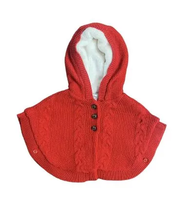 Carter’s Cable Knit Fleece Lined Hooded Poncho (SZ 12m)