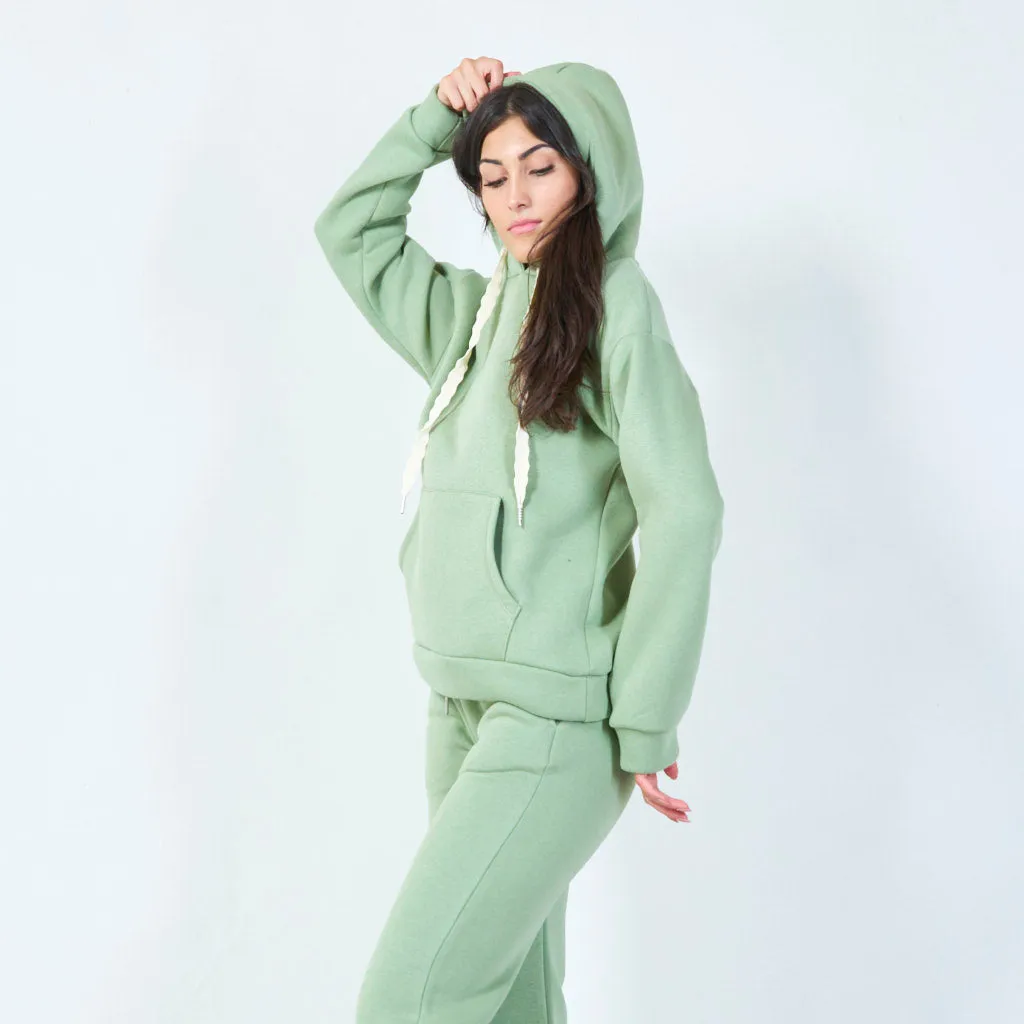 Casual pullover hoodie with drawstring wholesale