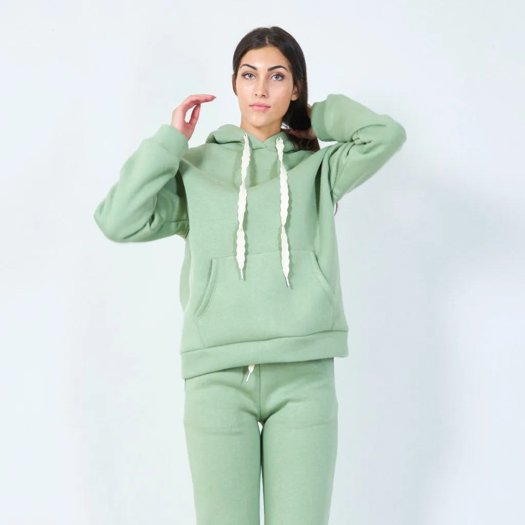 Casual pullover hoodie with drawstring wholesale