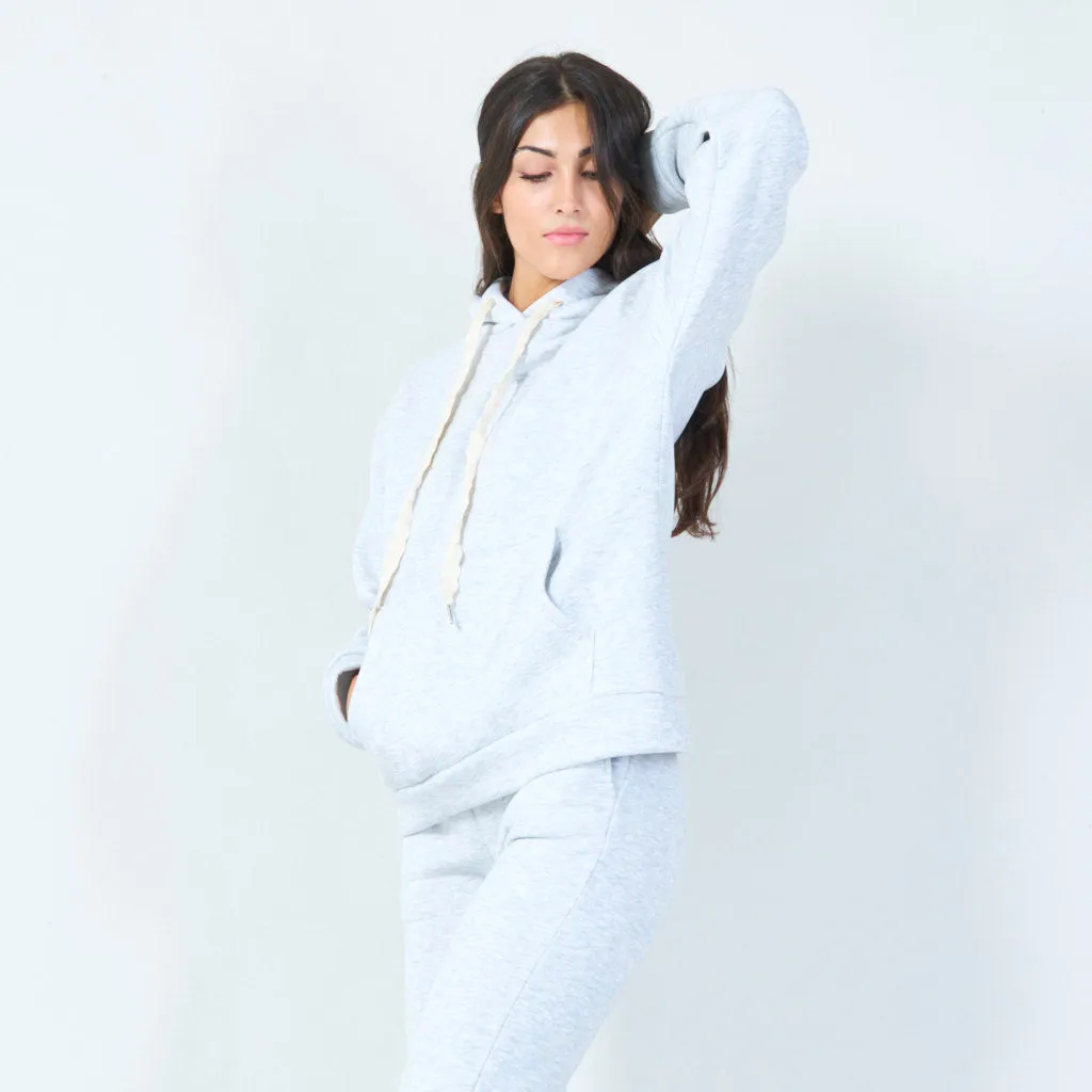 Casual pullover hoodie with drawstring wholesale