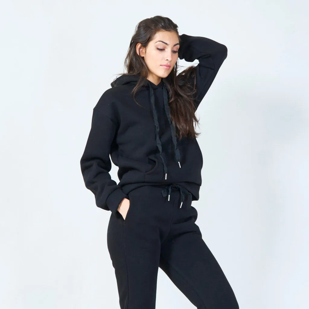 Casual pullover hoodie with drawstring wholesale