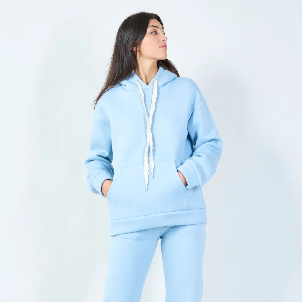 Casual pullover hoodie with drawstring wholesale