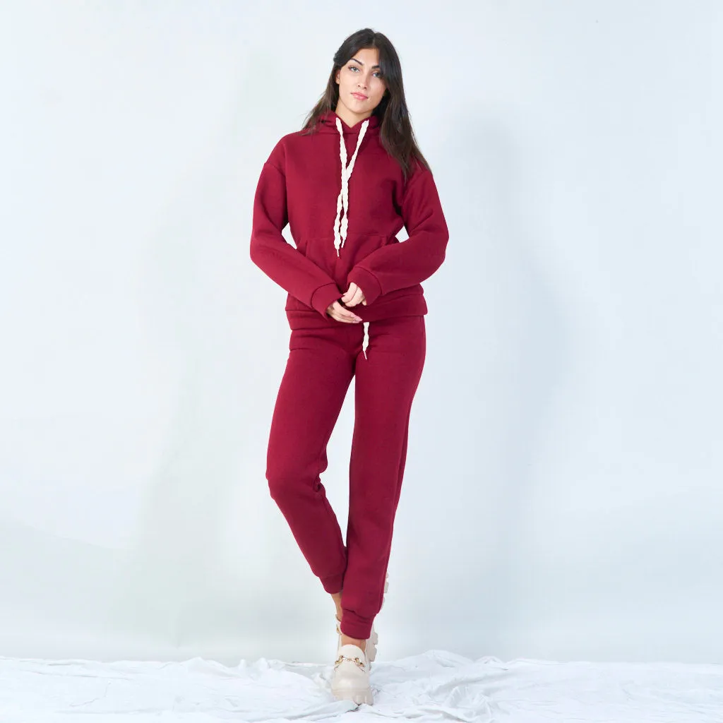 Casual pullover hoodie with drawstring wholesale