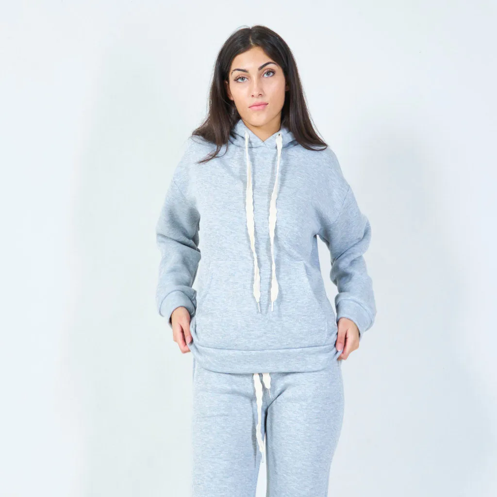 Casual pullover hoodie with drawstring wholesale