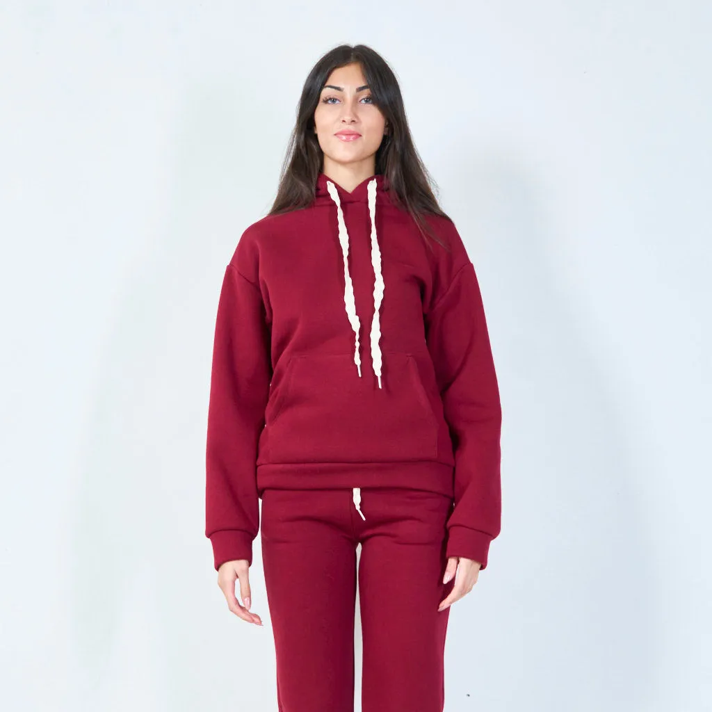 Casual pullover hoodie with drawstring wholesale