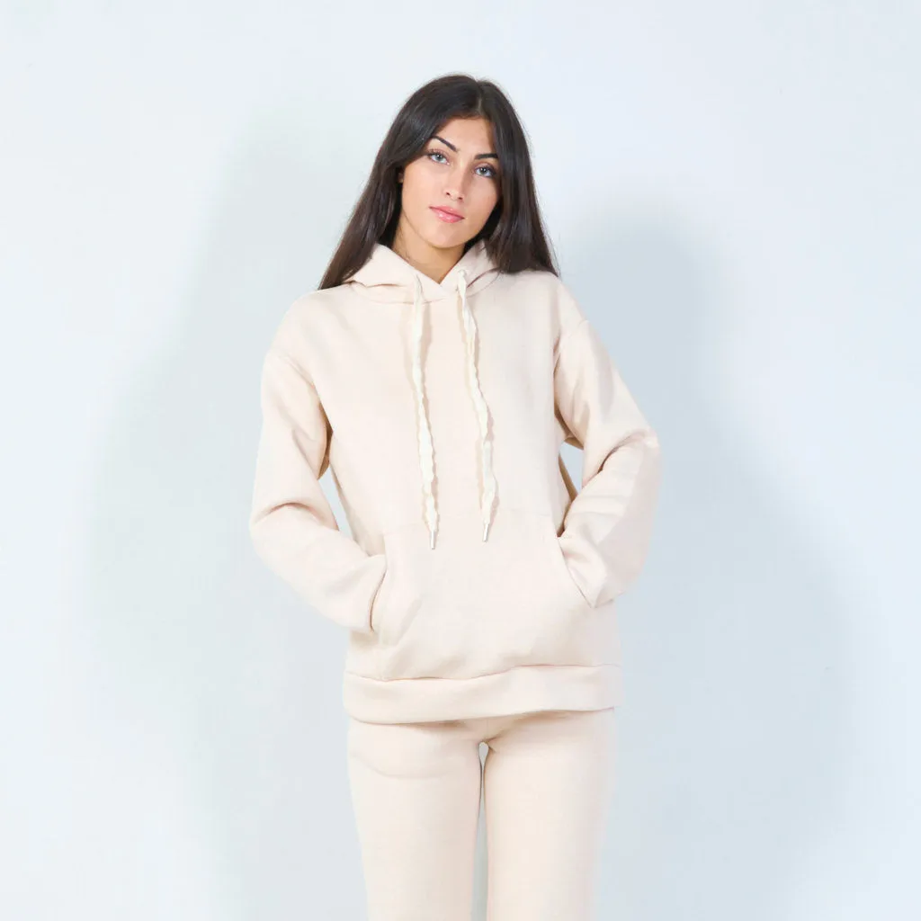 Casual pullover hoodie with drawstring wholesale