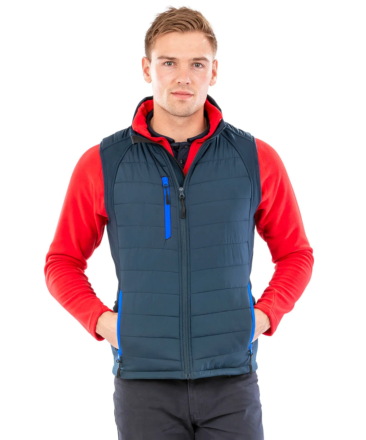 compass padded softshell gilet | Black/Red