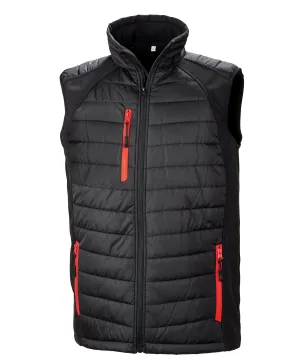 compass padded softshell gilet | Black/Red