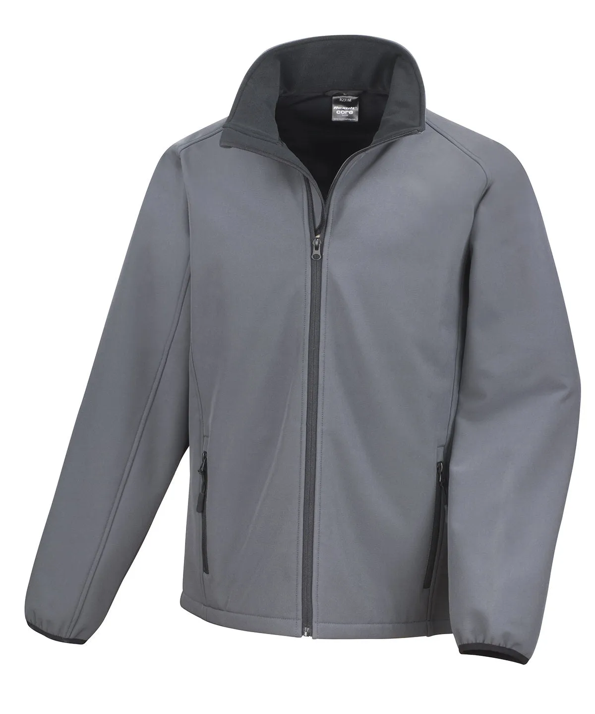Core printable softshell jacket | Charcoal/Black