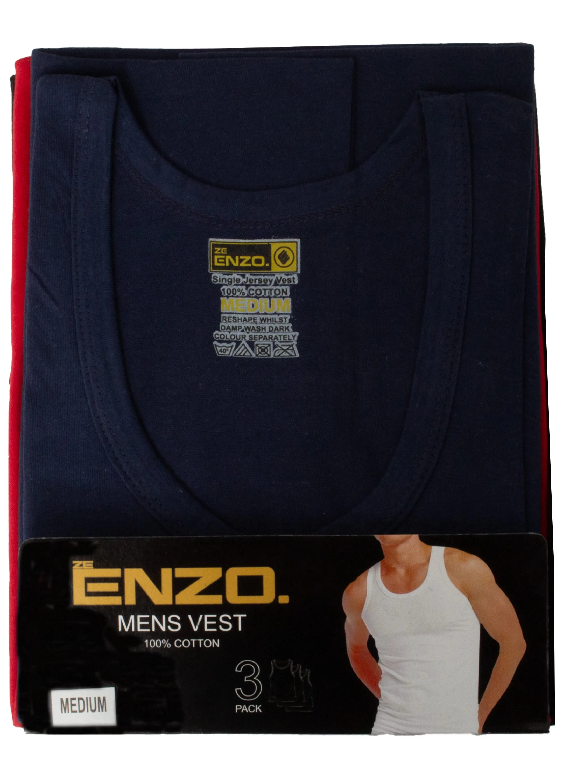 Enzo | Mens 3 Pack Vests