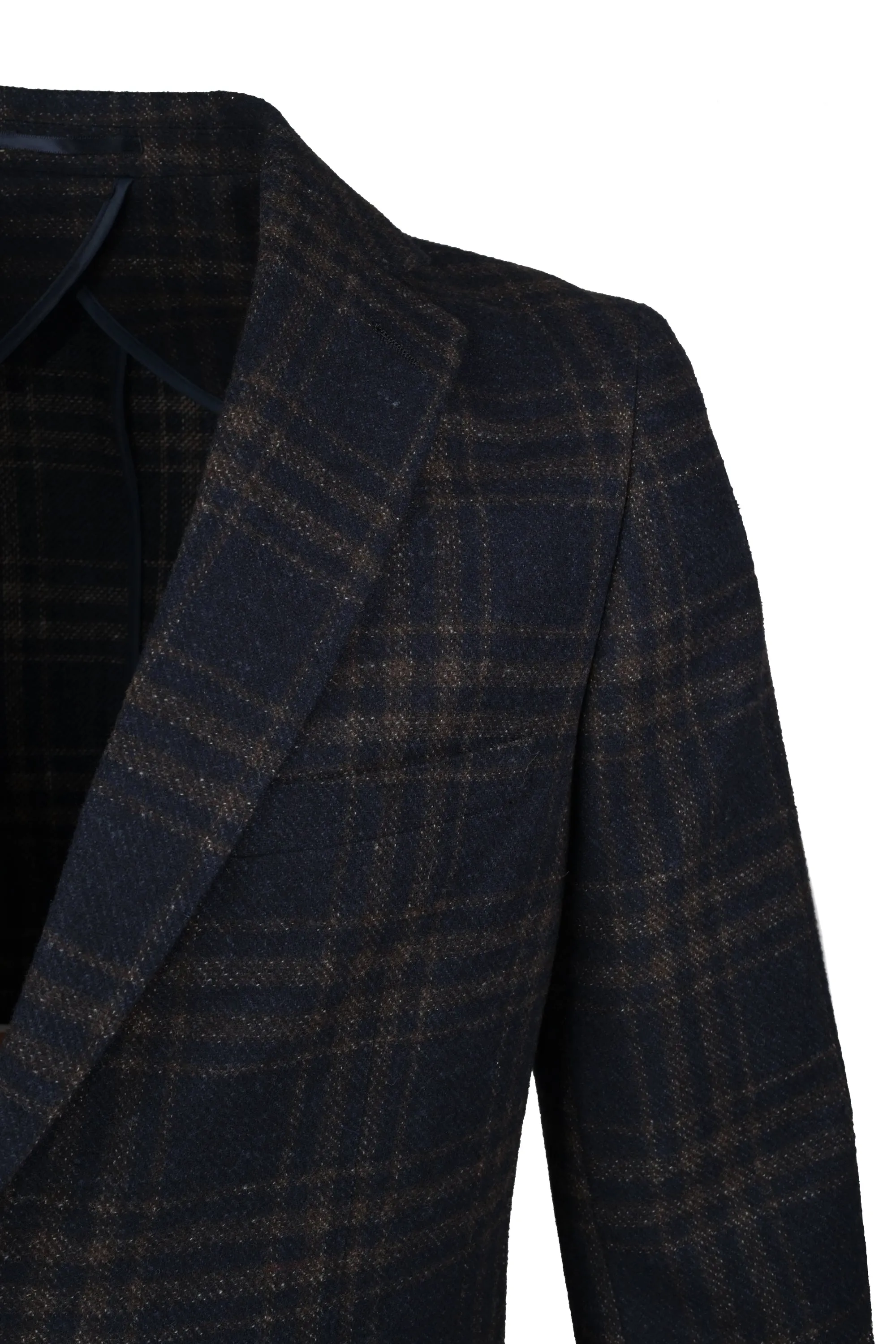 Enzo Wool Soft Jacket - Navy Plaid