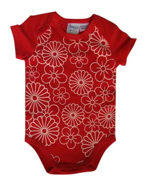 Flower on Red - Baby Suit