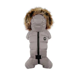 grey love down padded snowsuit