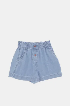 Infant Girls Blue Denim Shorts