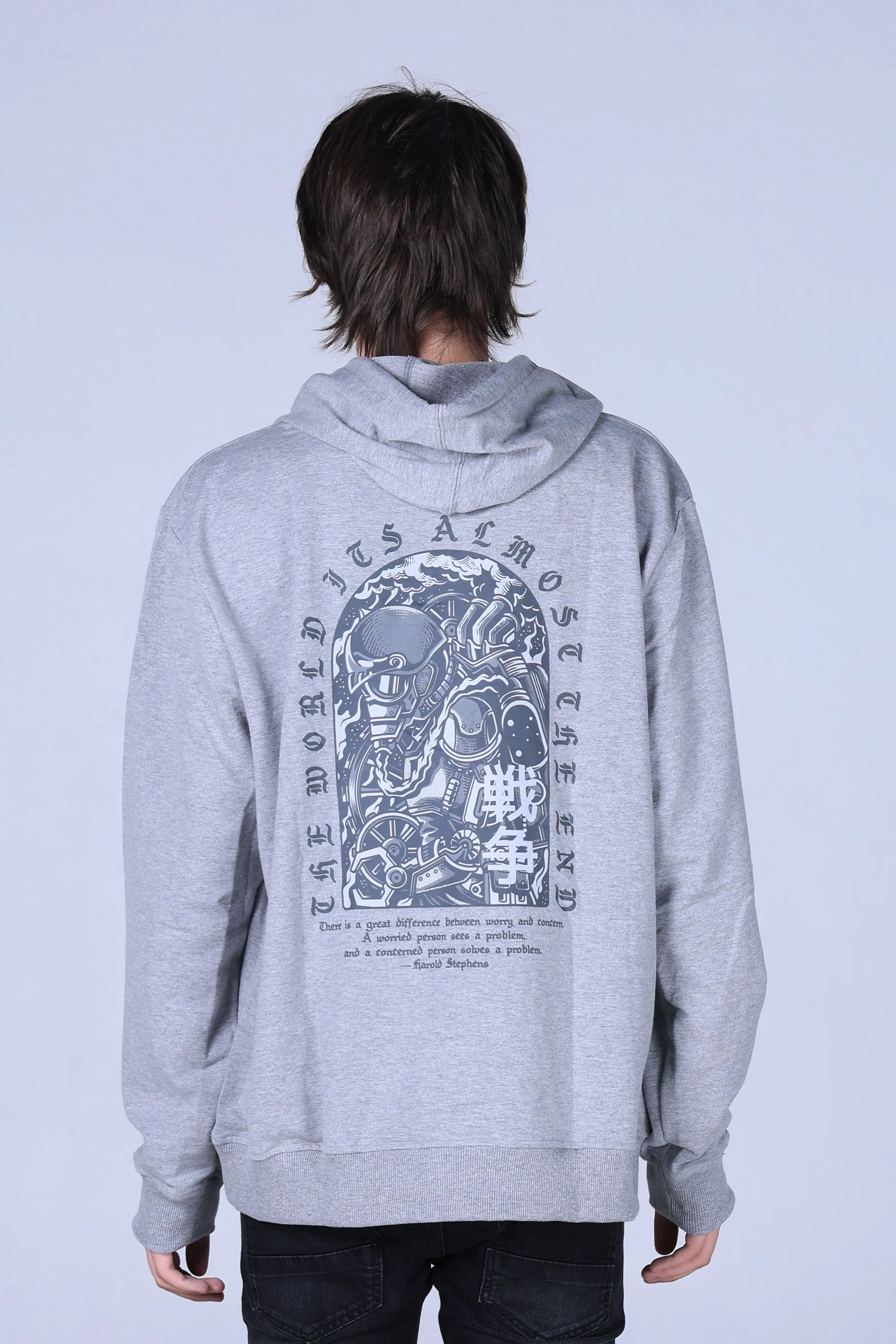 Jack Russel - Men Hoddies - Handwerk HD-103 Robot Design Black/ Grey