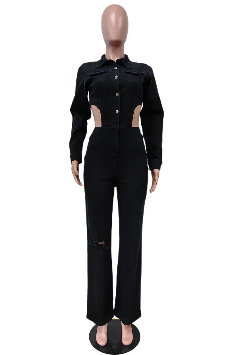 JS3507 Stretch Denim Jumpsuits