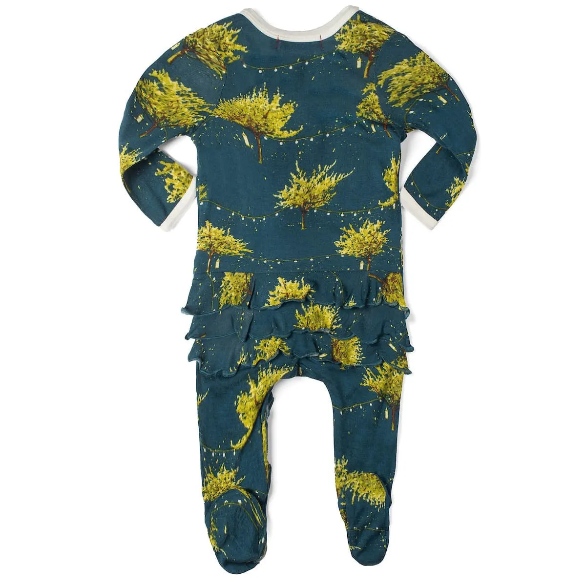 MILKBARN - FIREFLY RUFFLE ZIP FOOTED ROMPER