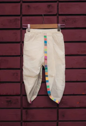 Nand- Boys Hand-loomed Cotton White Dhoti Pants with Colourful Border