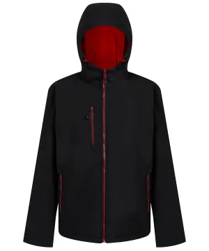 Navigate 2-layer hooded softshell jacket | Black/Classic Red