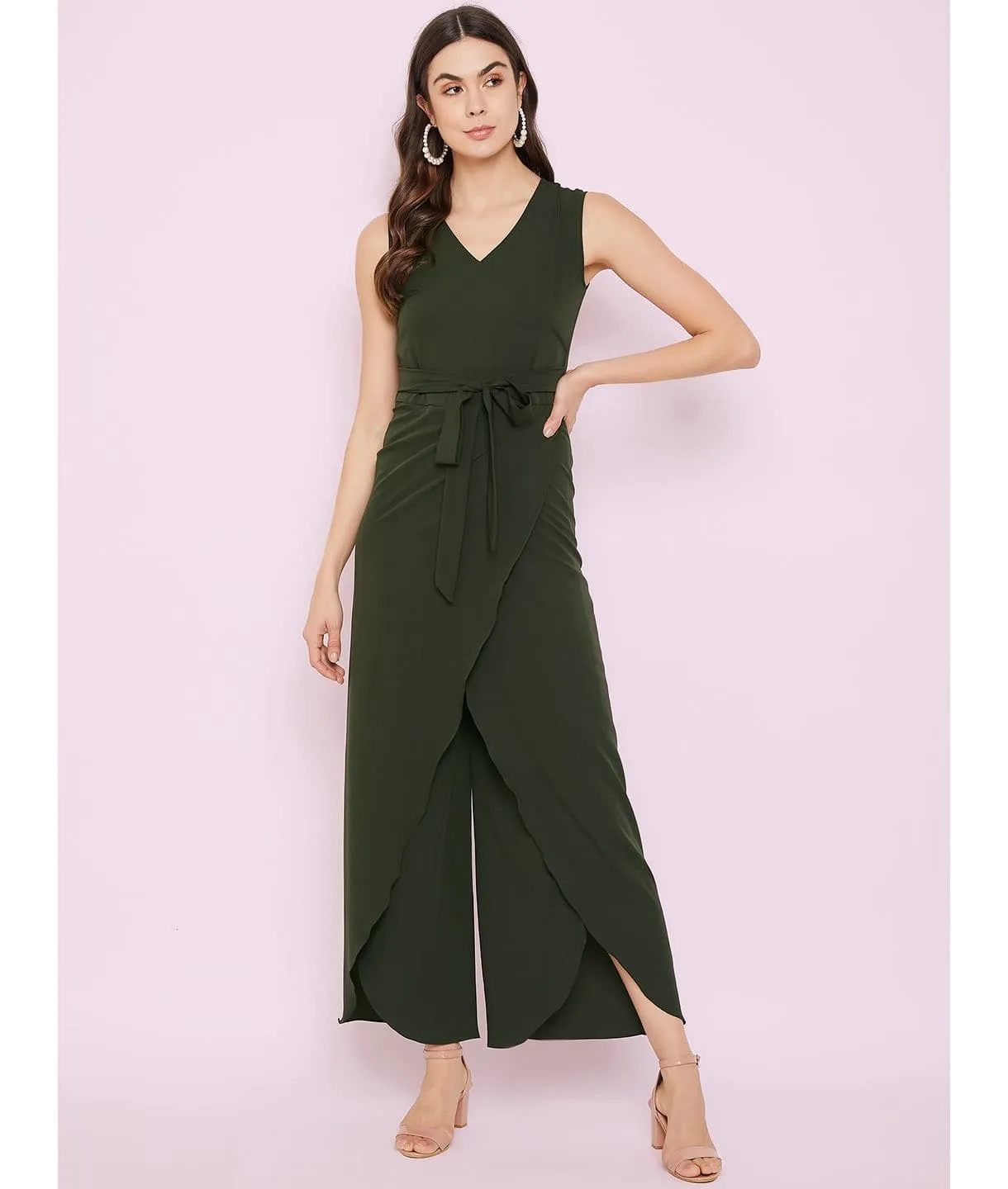 Plus Tulip Style Wrap Jumpsuit