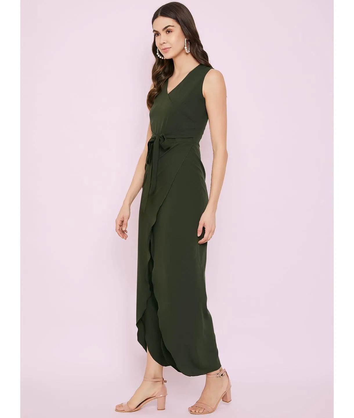 Plus Tulip Style Wrap Jumpsuit