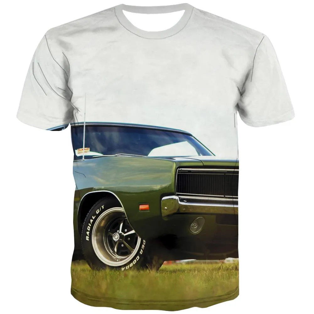 Racing Car T shirts Men Metal Shirt Print City T shirts Funny Gray Tshirts Cool Retro T-shirts 3d