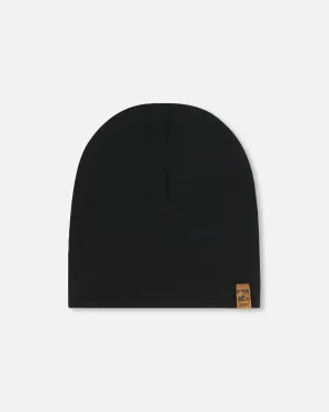 Solid Beanie Hat Black