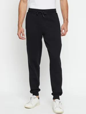 Solid Black Full Length Track Pant for Men