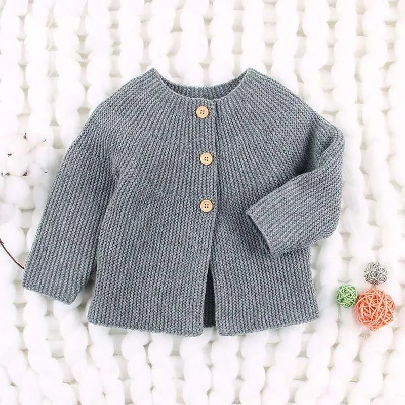 Solid Color Spanish Style Clothes Baby Girls Knitted Cardigan