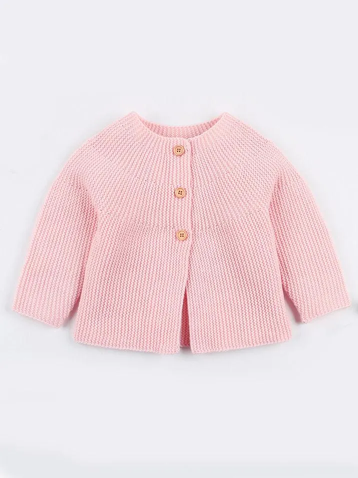 Solid Color Spanish Style Clothes Baby Girls Knitted Cardigan