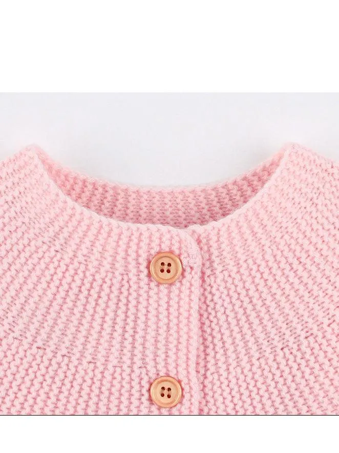 Solid Color Spanish Style Clothes Baby Girls Knitted Cardigan