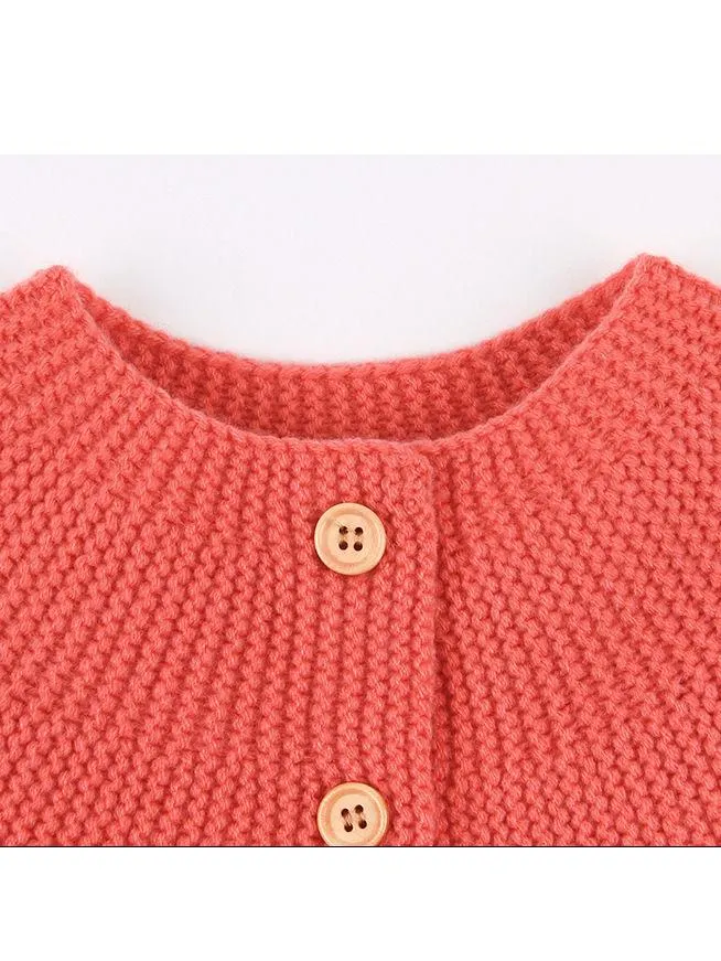 Solid Color Spanish Style Clothes Baby Girls Knitted Cardigan