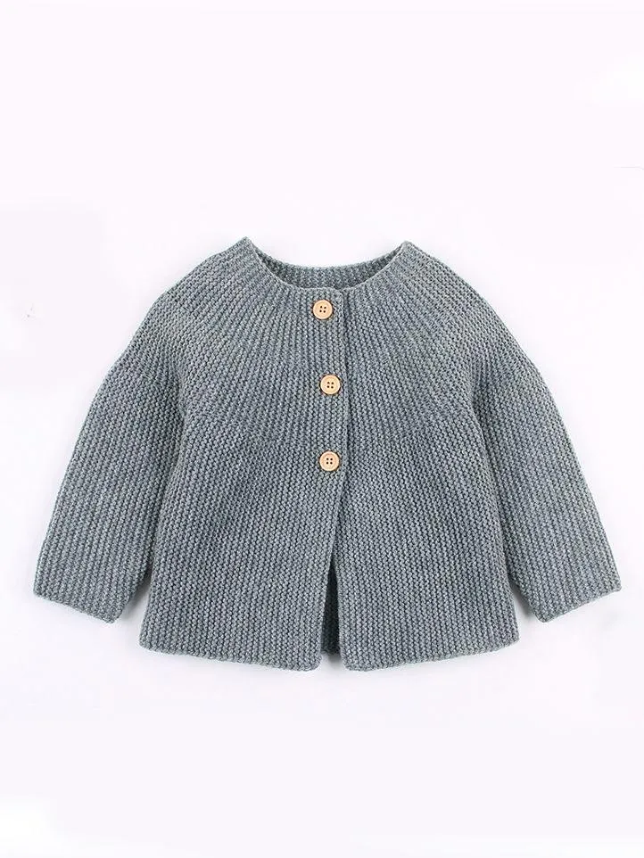 Solid Color Spanish Style Clothes Baby Girls Knitted Cardigan