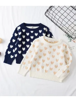 Stylish Baby Toddler Girl Love Heart Crochet Sweater