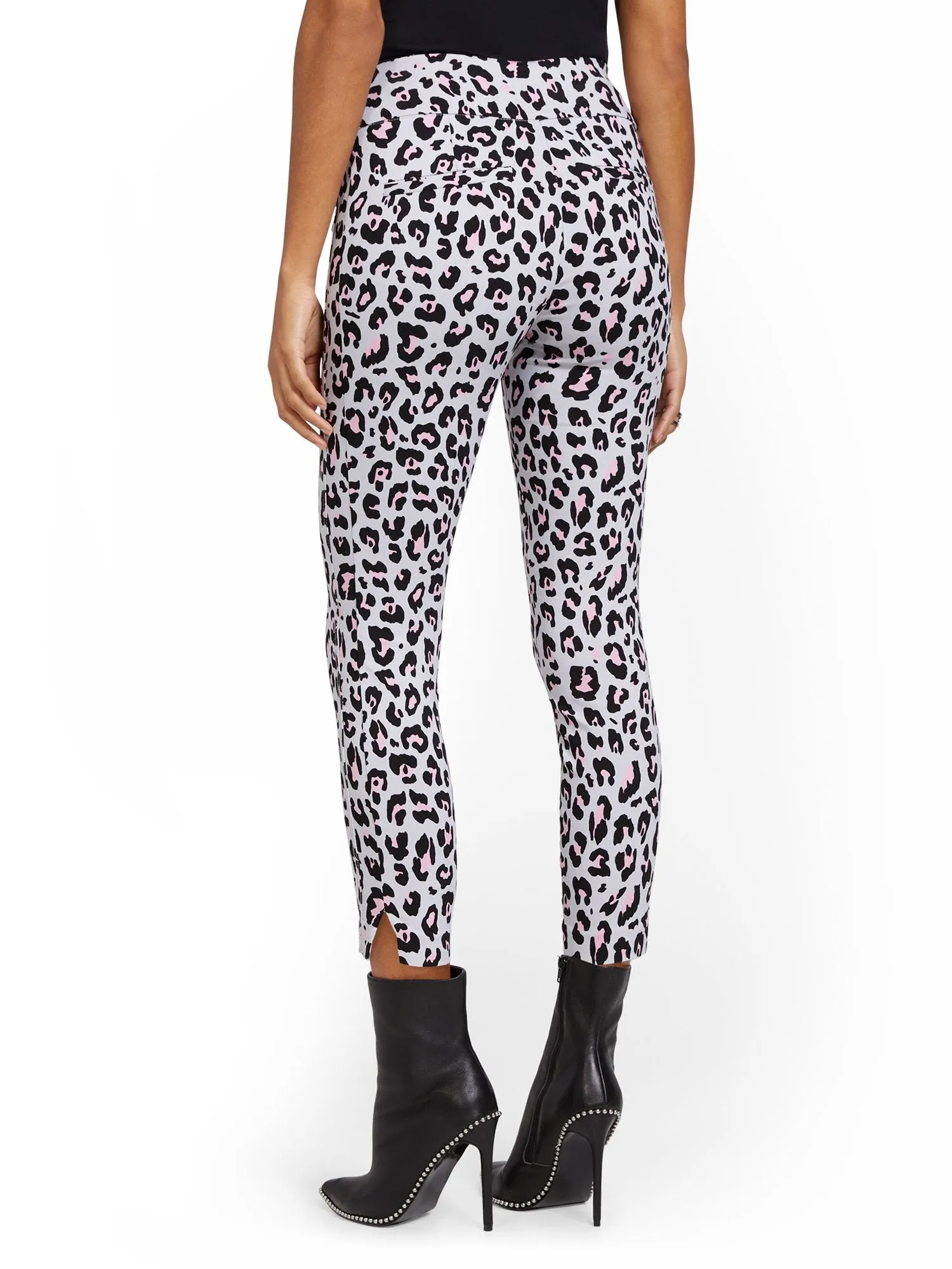 Whitney High-Waisted Pull-On Slim-Leg Ankle Pant - Animal Print