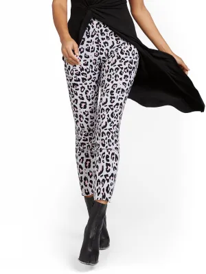 Whitney High-Waisted Pull-On Slim-Leg Ankle Pant - Animal Print