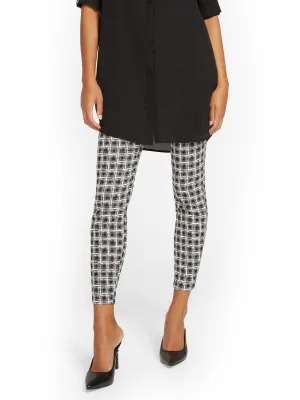 Whitney High-Waisted Pull-On Slim-Leg Ankle Pant - Check-Print