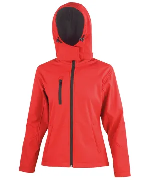 Womens Core TX performance hooded softshell jacket | Red/Black