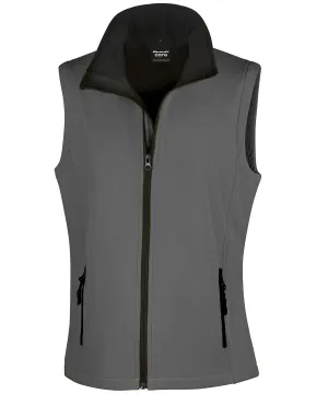 Womens printable softshell bodywarmer | Charcoal/Black