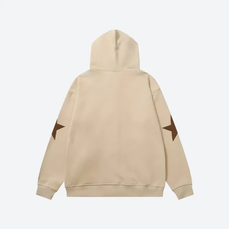 Y2K Star Patch Zip-Up Hoodie